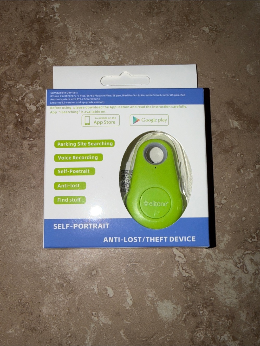 Green Anti-Lost/Theft Bluetooth Tracker - Self-Portrait Remote